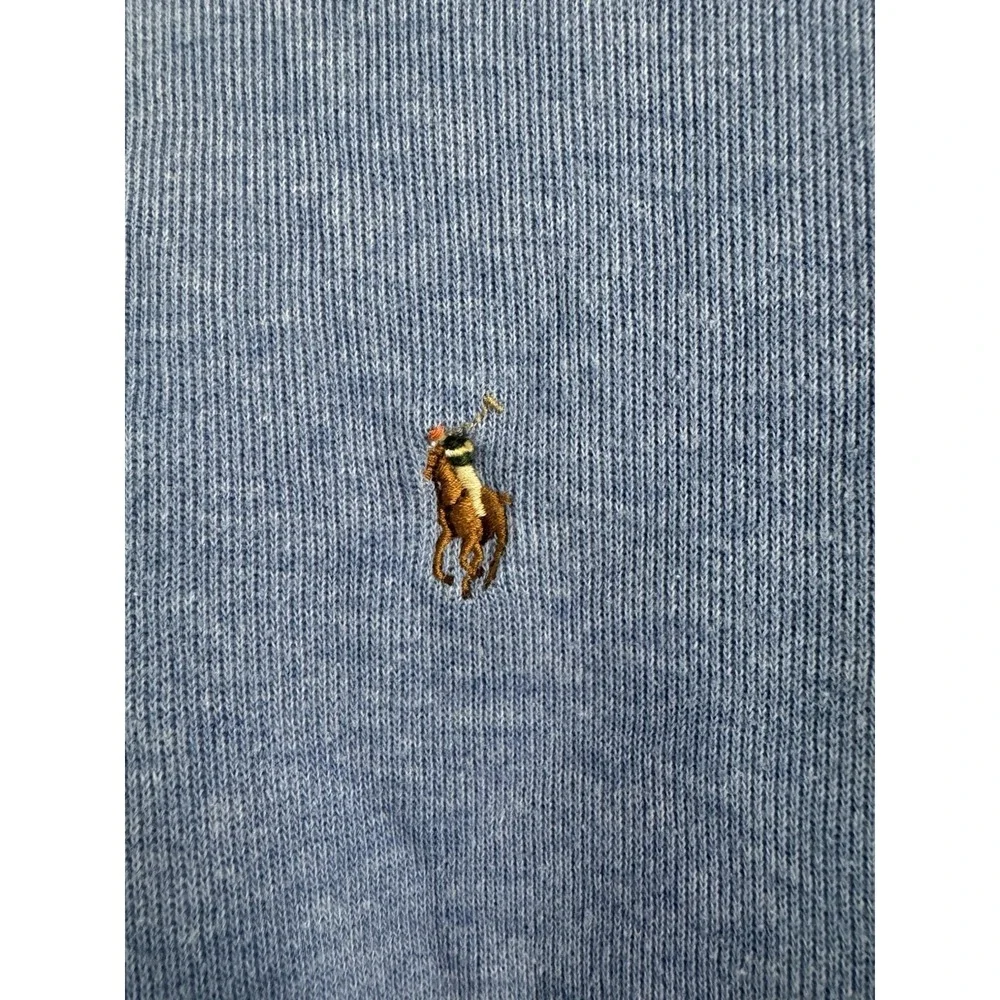 POLO Ralph‎ Lauren Estate Rib 1/4 Zip Pullover Mens L Blue Pony Sweater